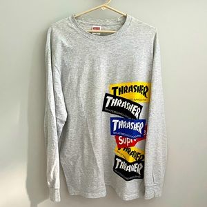 Supreme x Thrasher Multi Logo Long-Sleeve Tee